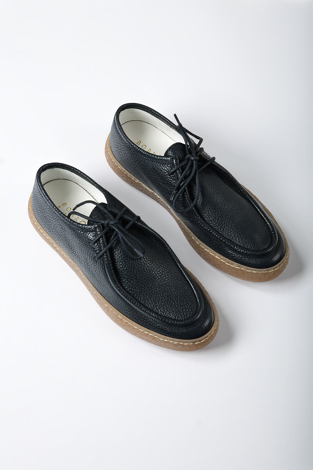 Scarpa ingegnere in camoscio - Blu - vista frontale