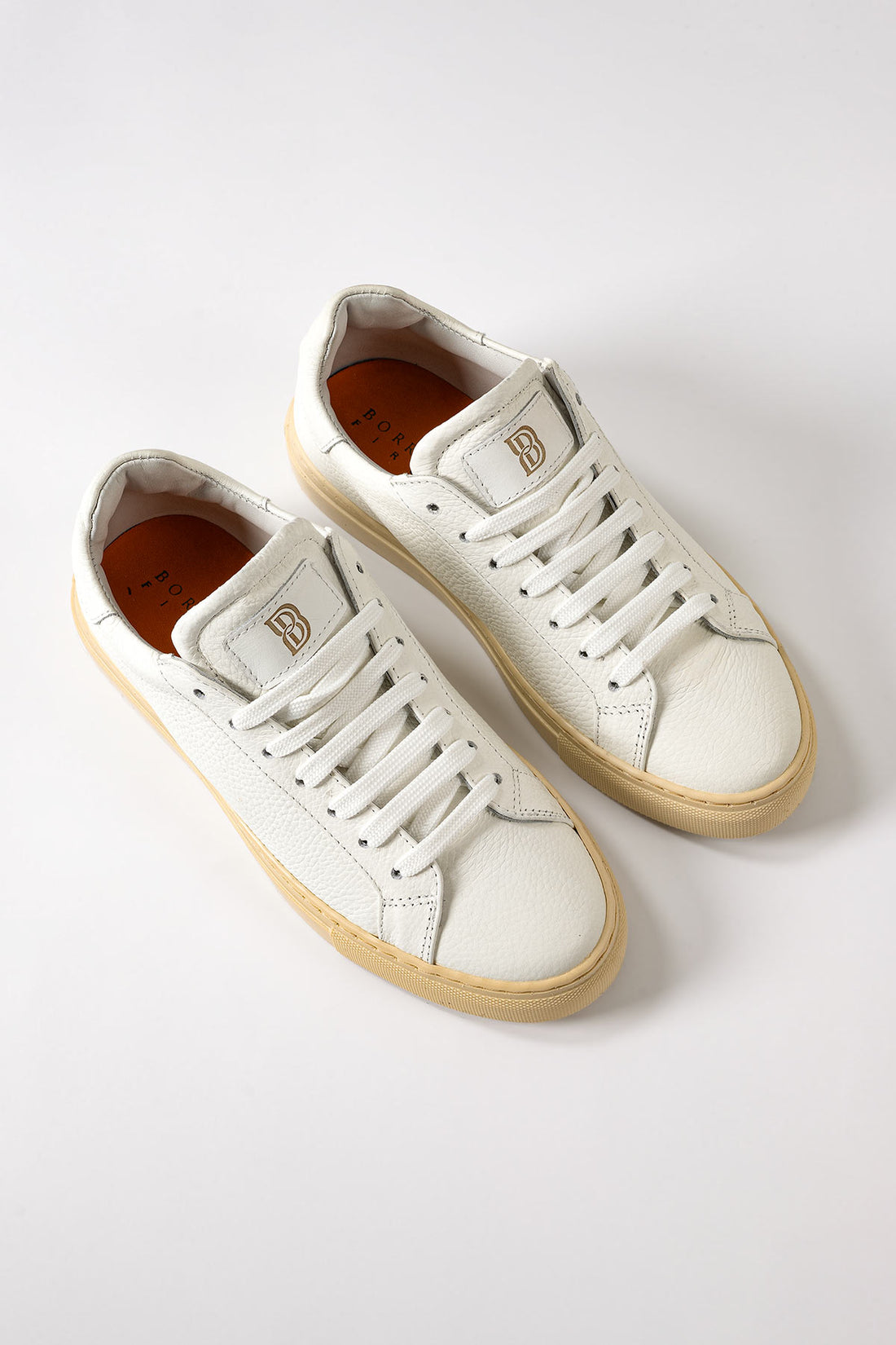 Sneakers Dollaro In Pelle Castagna - Bianco - dettaglio tecnico