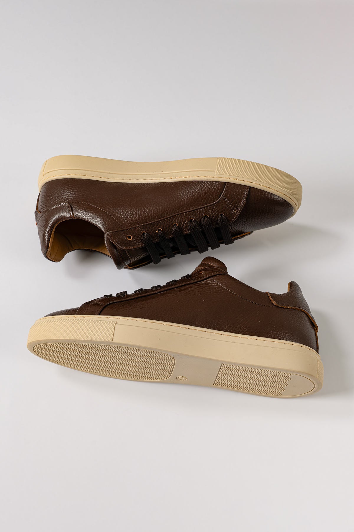 Sneakers Dollaro In Pelle Castagna - Castagna - vista laterale