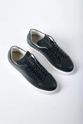 Sneakers in pelle bottolata - Blu - vista frontale