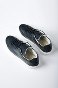 Sneakers in pelle bottolata - Blu - vista posteriore
