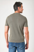 T-shirt girocollo in maglia di cotone - Fango - vista posteriore