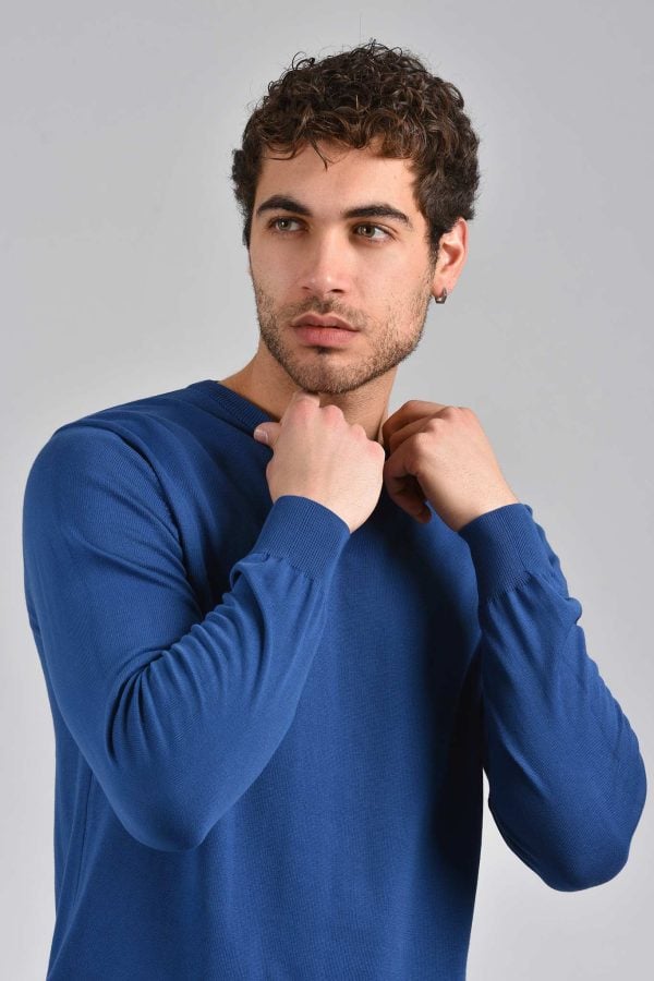 Maglia da uomo in cotone modello 940_001242F0XX - Colore Abisso - Dettaglio