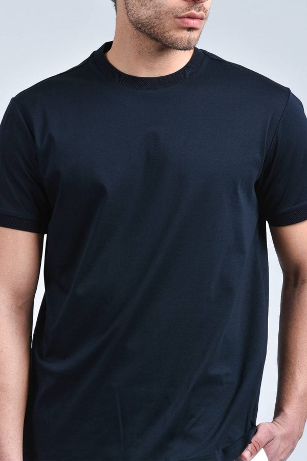 T-shirt da uomo in cotone modello SEVILLA_NYTJXGF003 - Colore Navy - Dettaglio